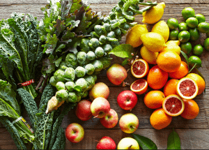 a group of fruits and vegetables on a wood surface Healthy Weight Loss Diets Chippenham